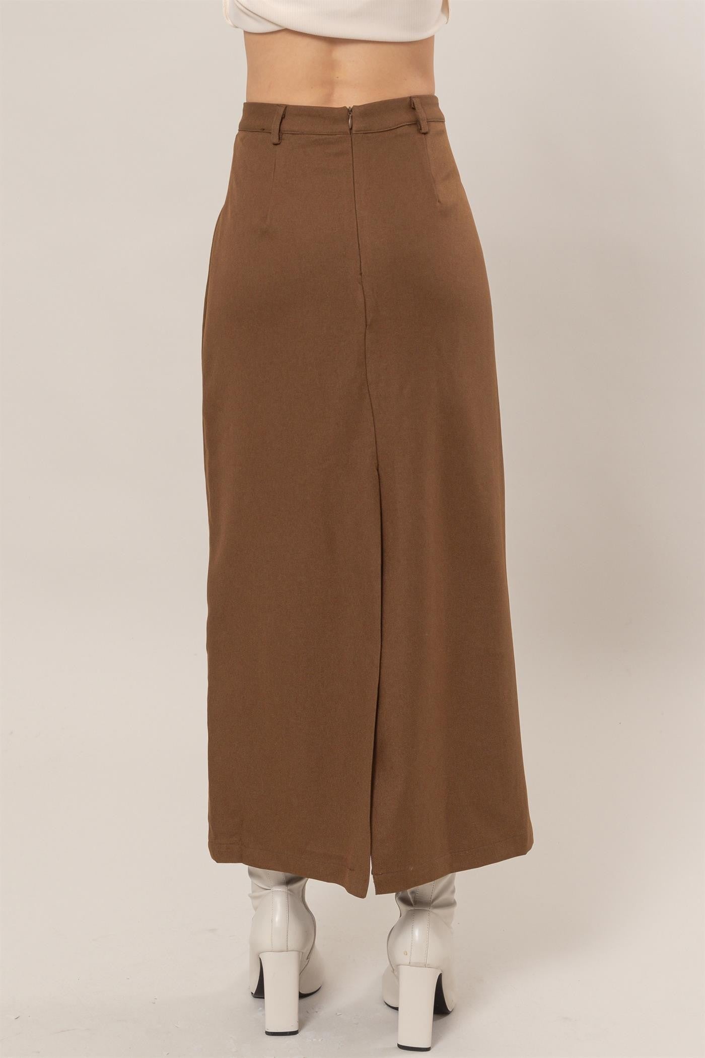 Pencil Midi Skirt in Espresso