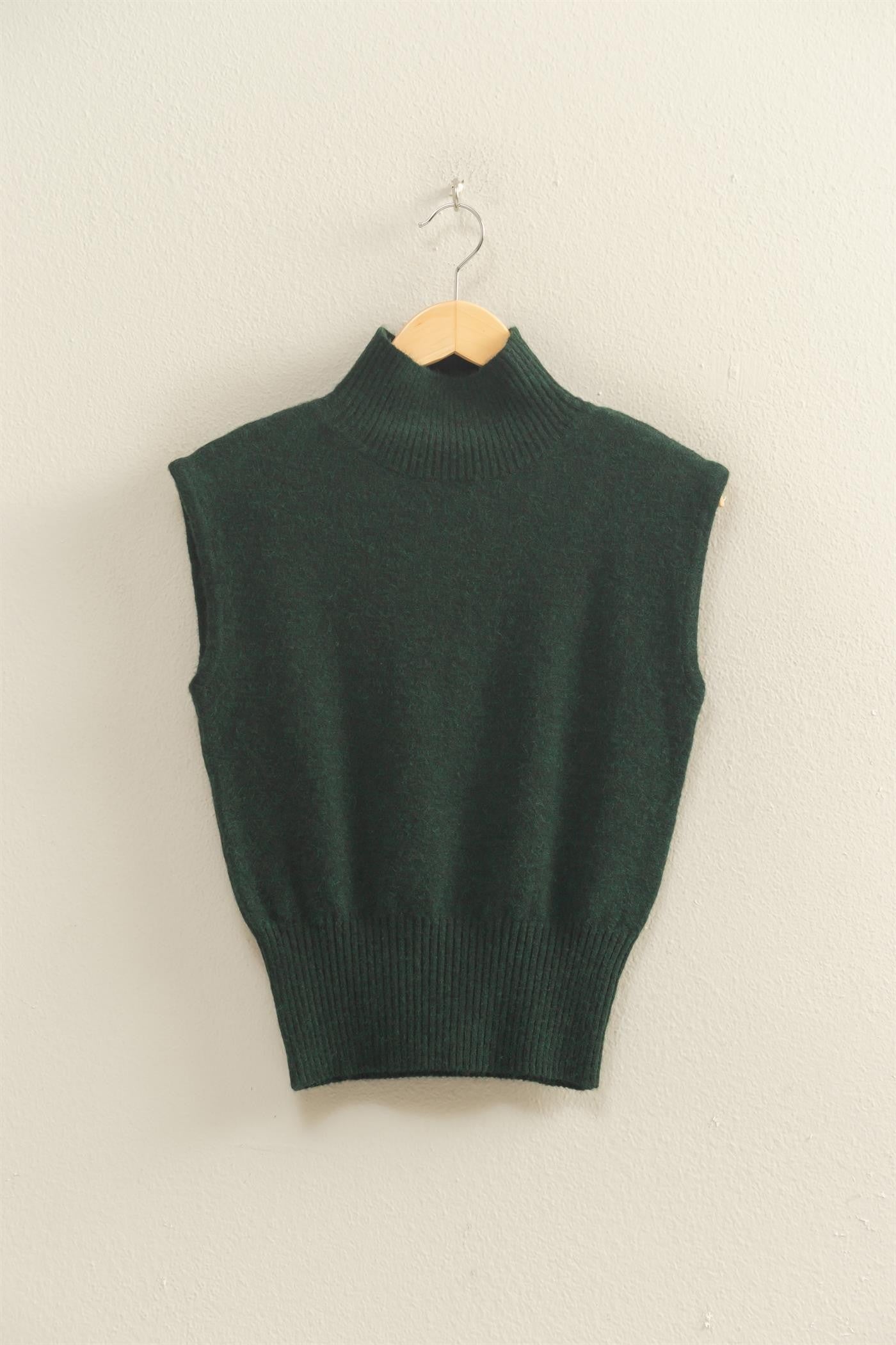 High Neck Sleeveless Knit Top