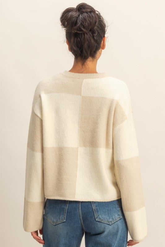 Oversized Checkered Sweater