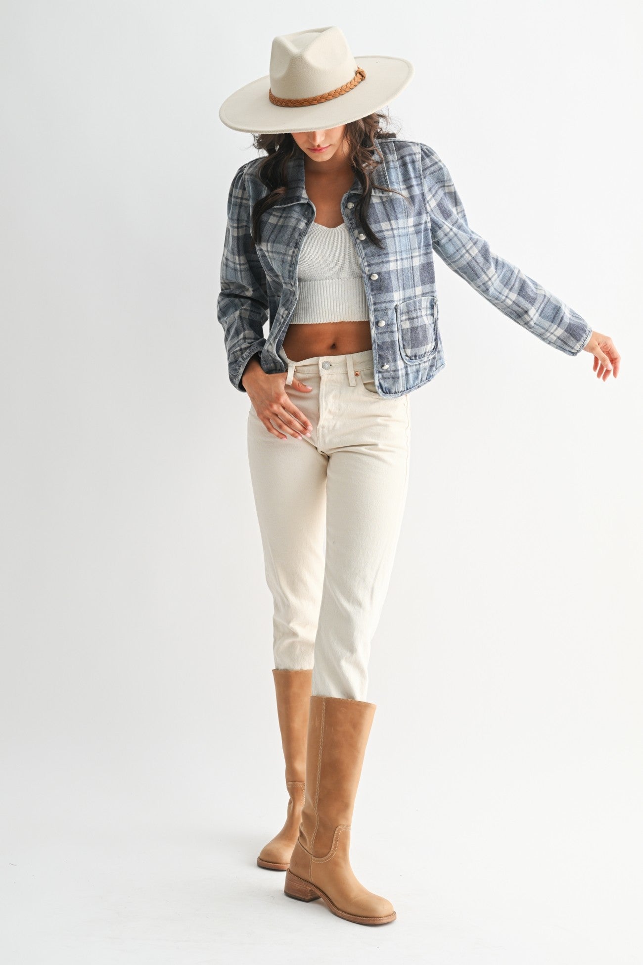 Plaid Denim Jacket