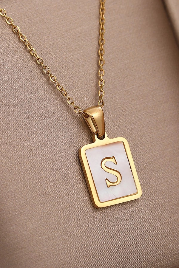 Mother of Pearl Letter Necklace