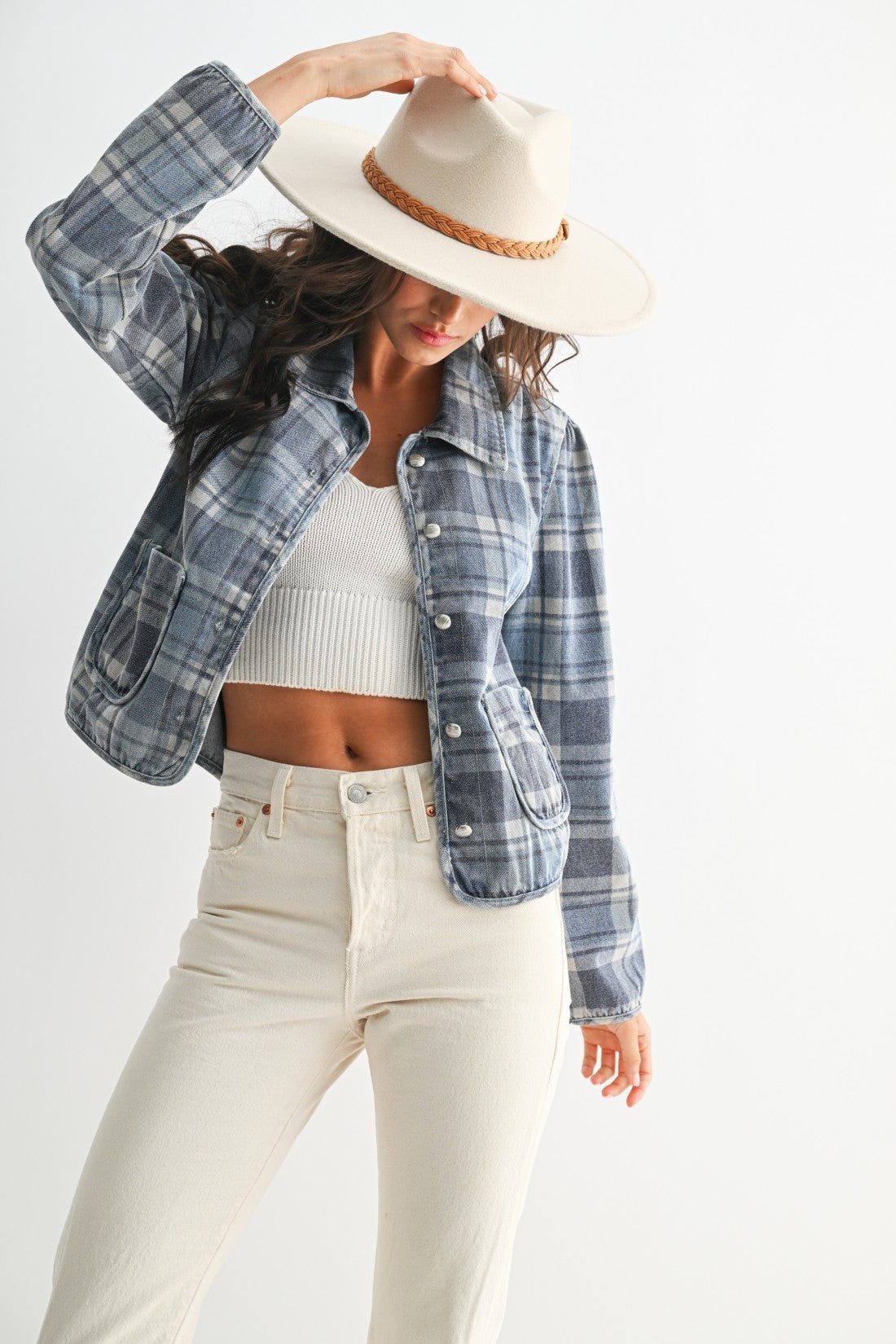 Plaid Denim Jacket