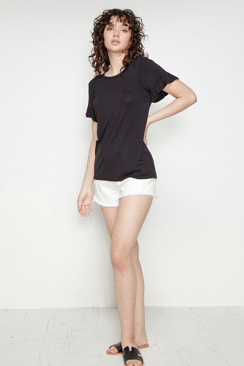 Bamboo Ruffle Sleeve Top