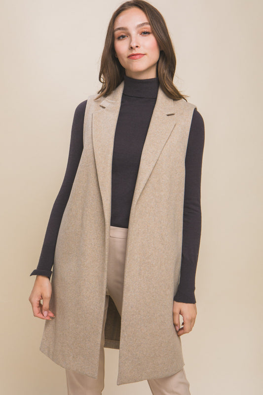 Longline Vest in Oatmeal