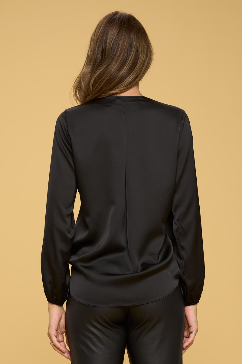 Silky Satin Surplice Top