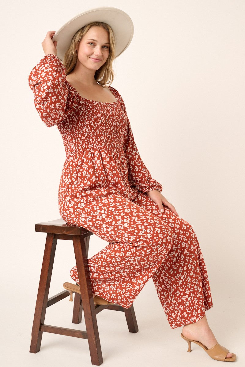 Curvy Jaynie Smocked Jumpsuit
