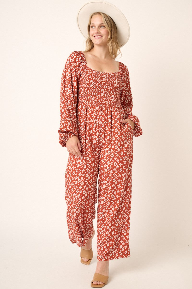 Curvy Jaynie Smocked Jumpsuit