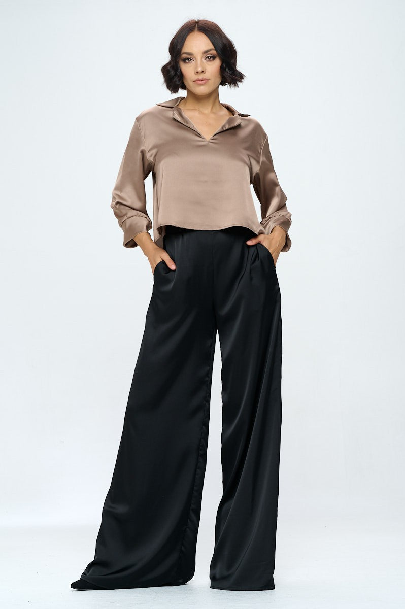 Black Satin Dress Pants