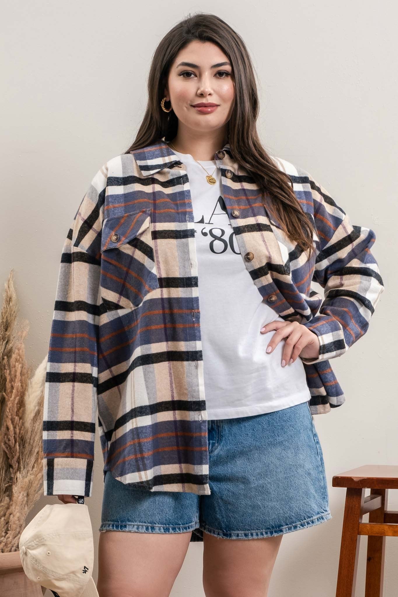 Curvy Plaid Shacket