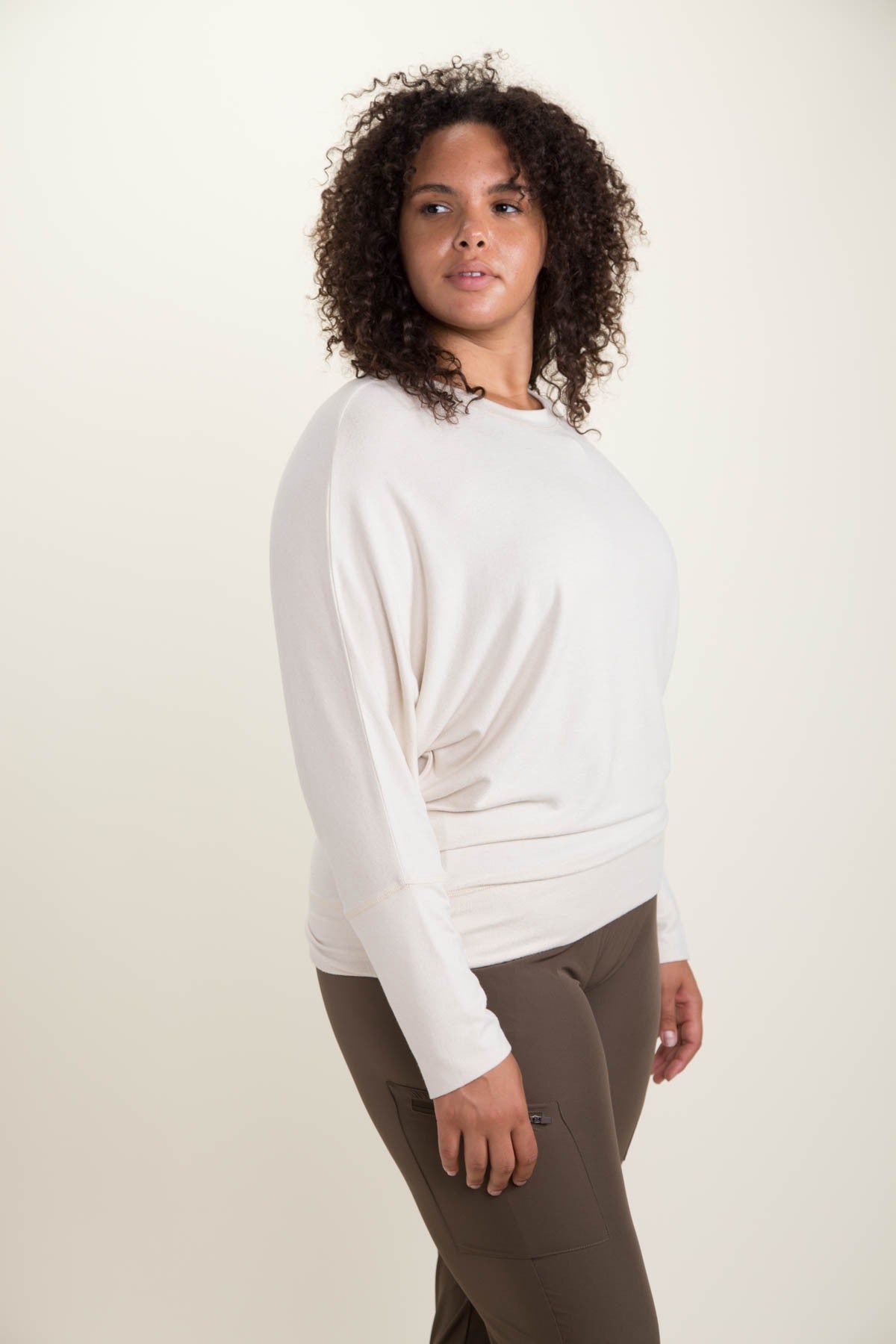 Curvy Super Soft Dolman Long Sleeve Top