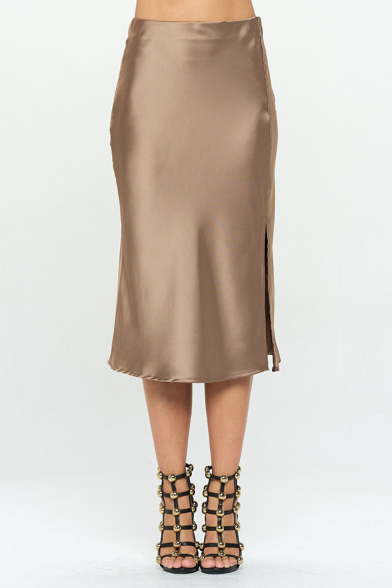 Stretch Silky Satin Skirt