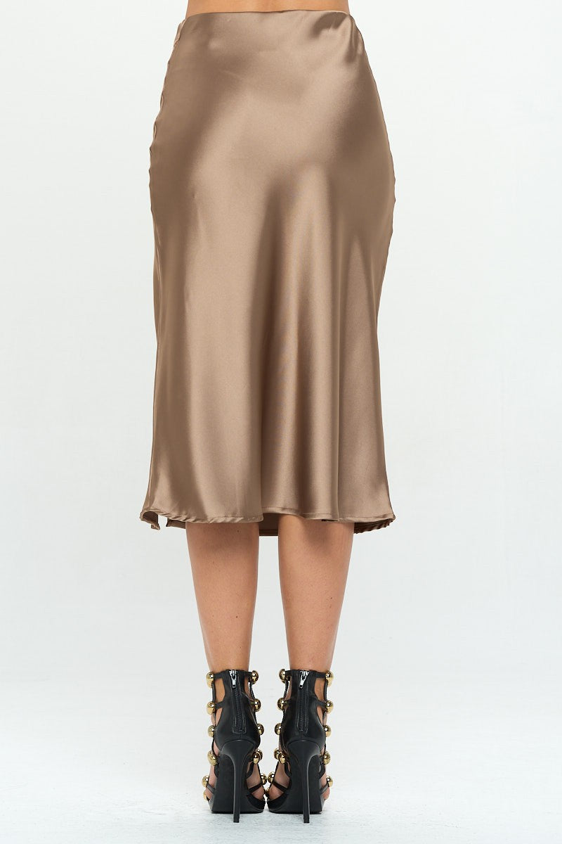 Stretch Silky Satin Skirt