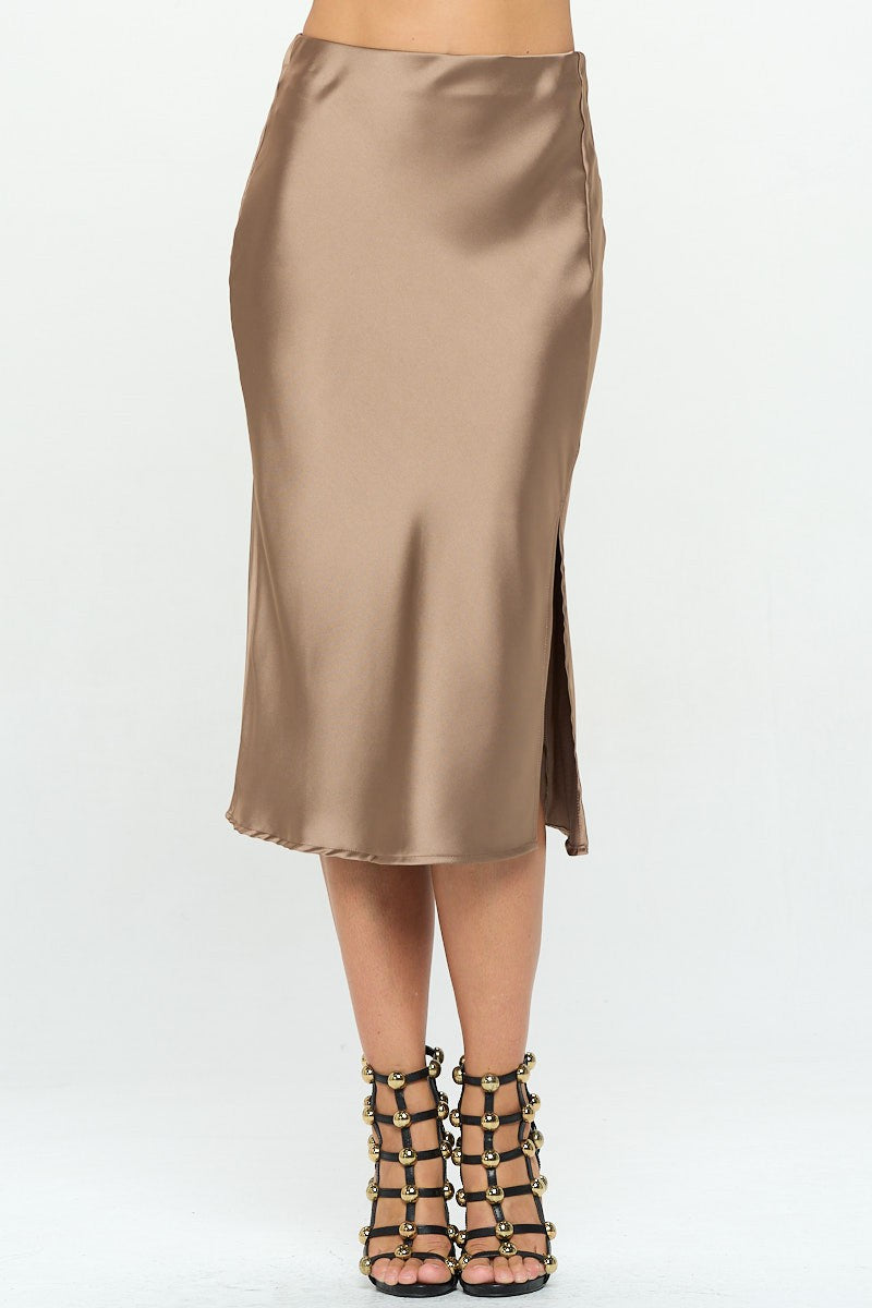 Stretch Silky Satin Skirt