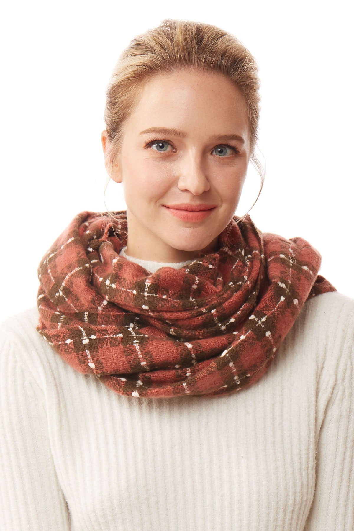 Soft Plaid Infinity Scarf