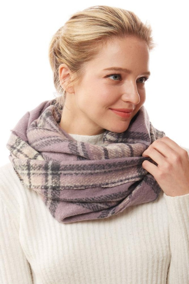 Soft Plaid Infinity Scarf