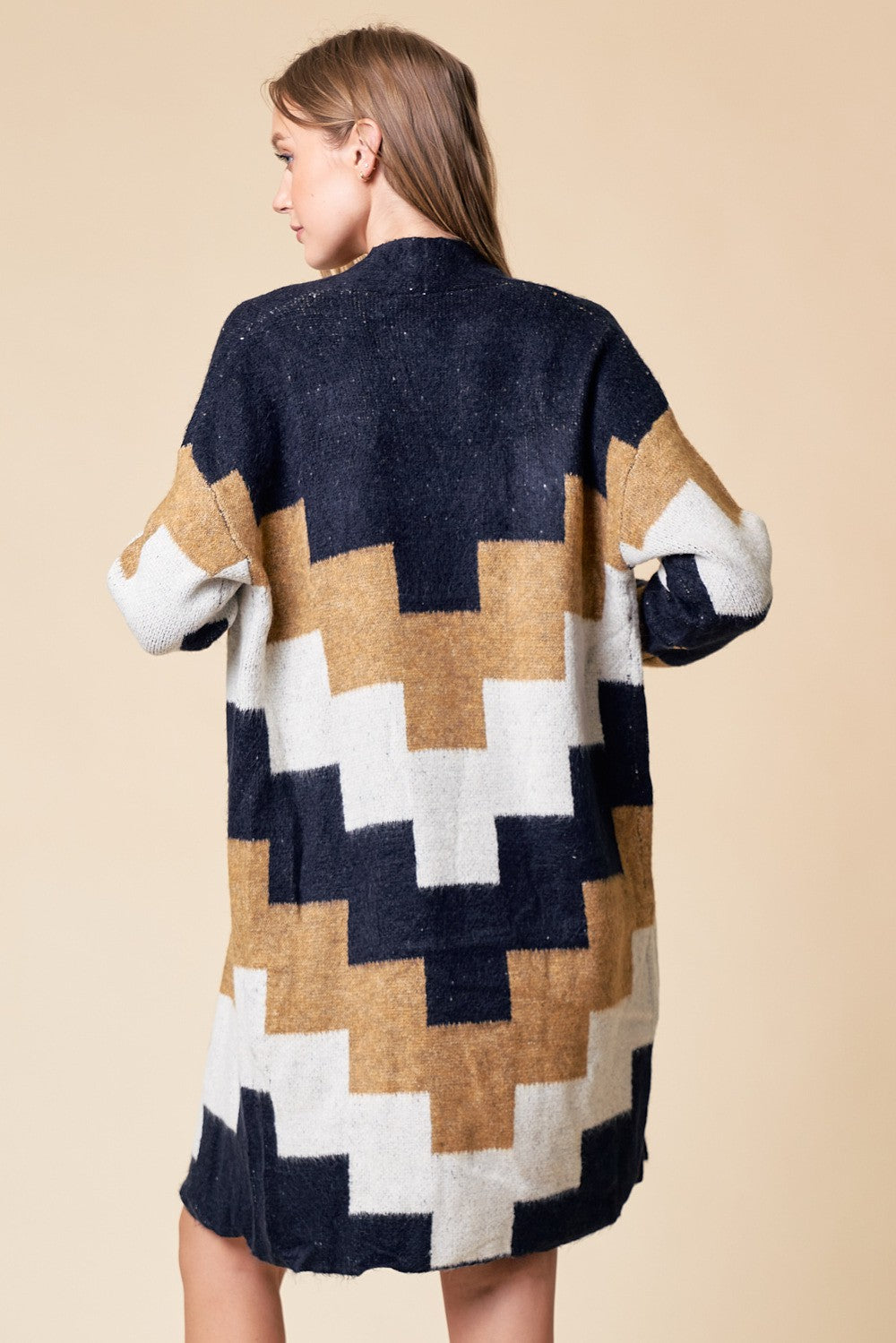 Geometric Open Cardigan