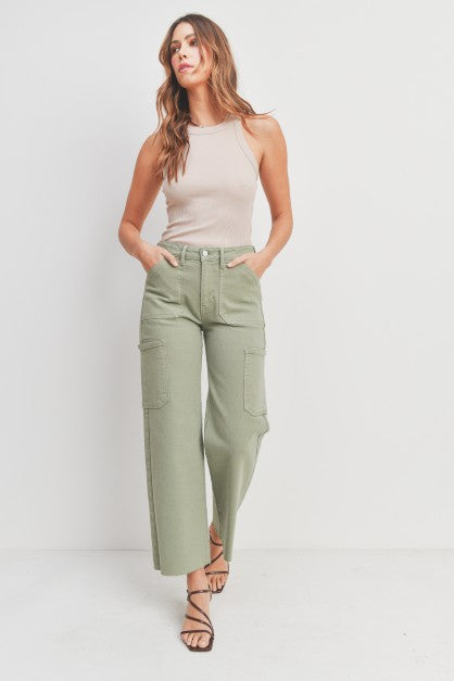 Utility Straight Leg Jeans in Bay Leaf