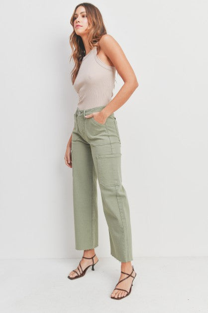 Utility Straight Leg Jeans in Bay Leaf