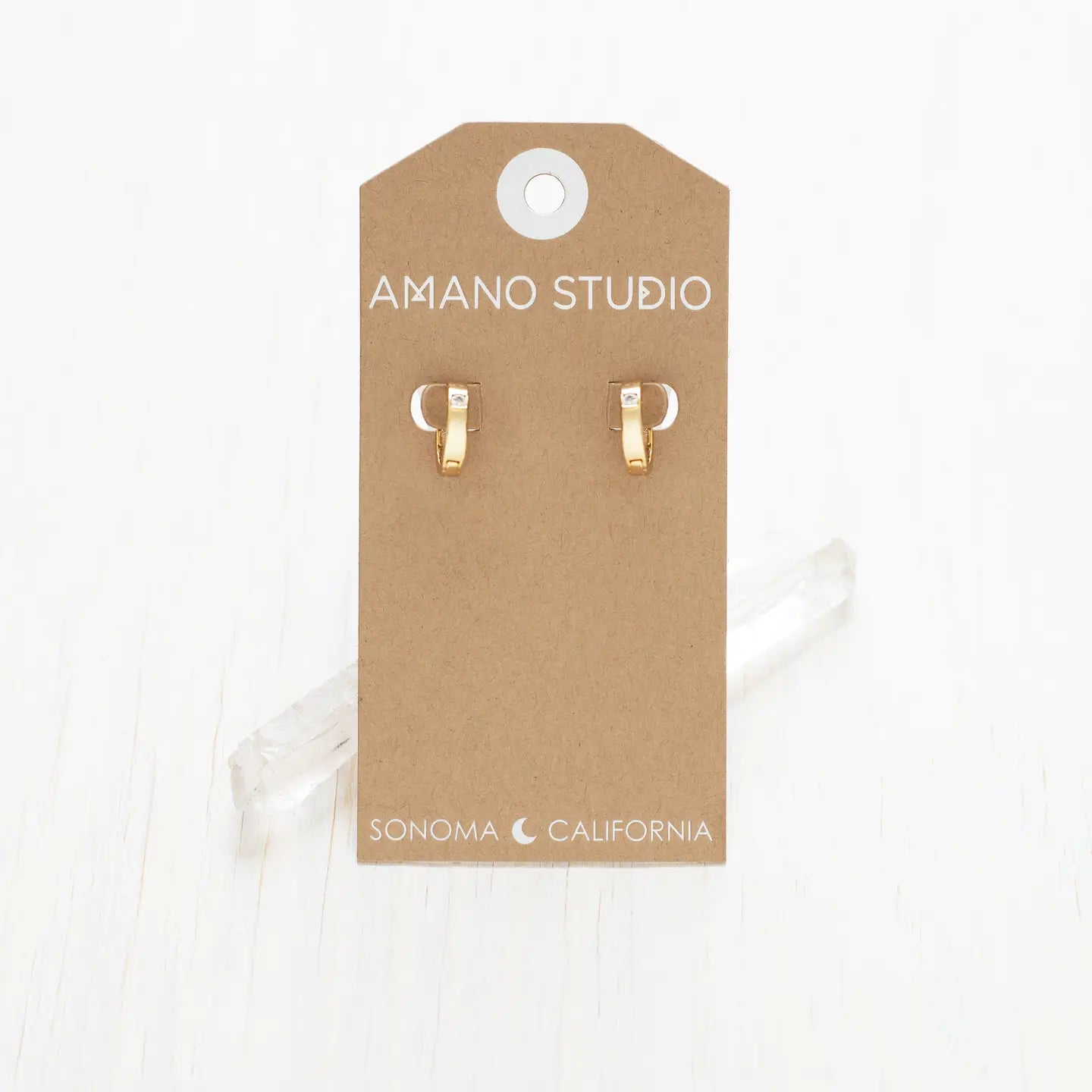 Crystal Huggie Hoop Earrings