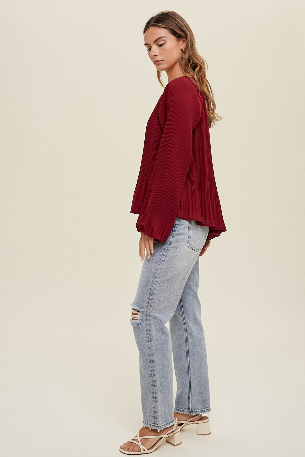 Pleated Chiffon Blouse