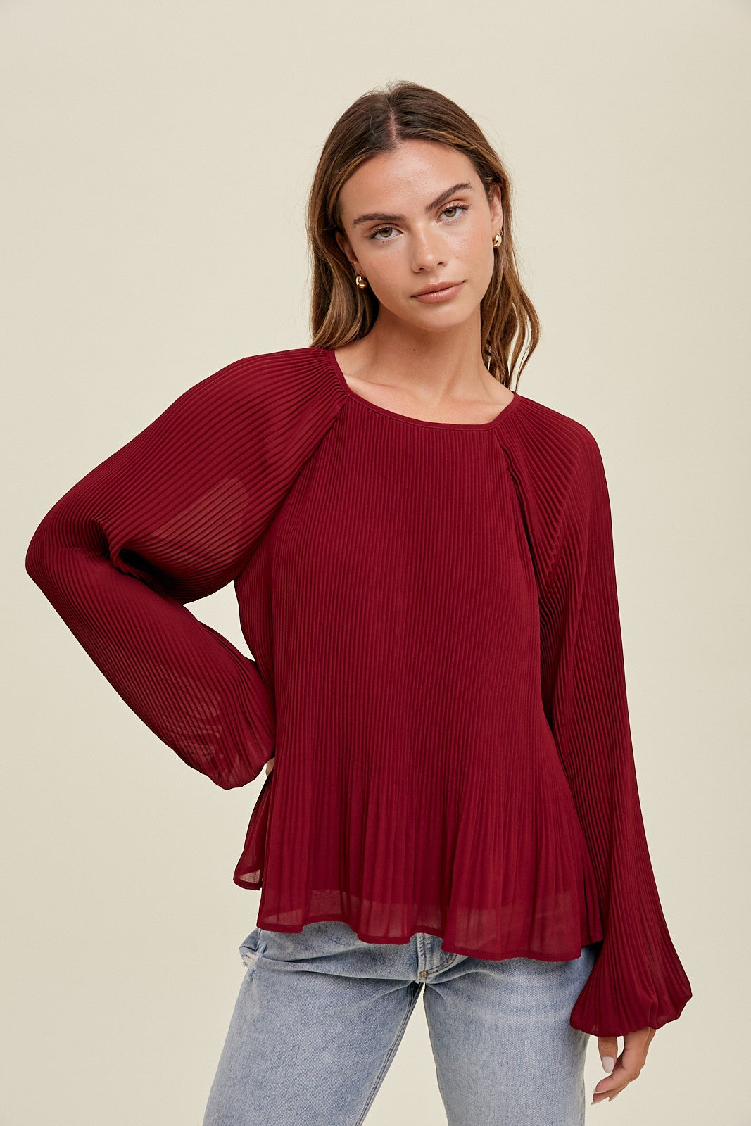 Pleated Chiffon Blouse – Alluv Place