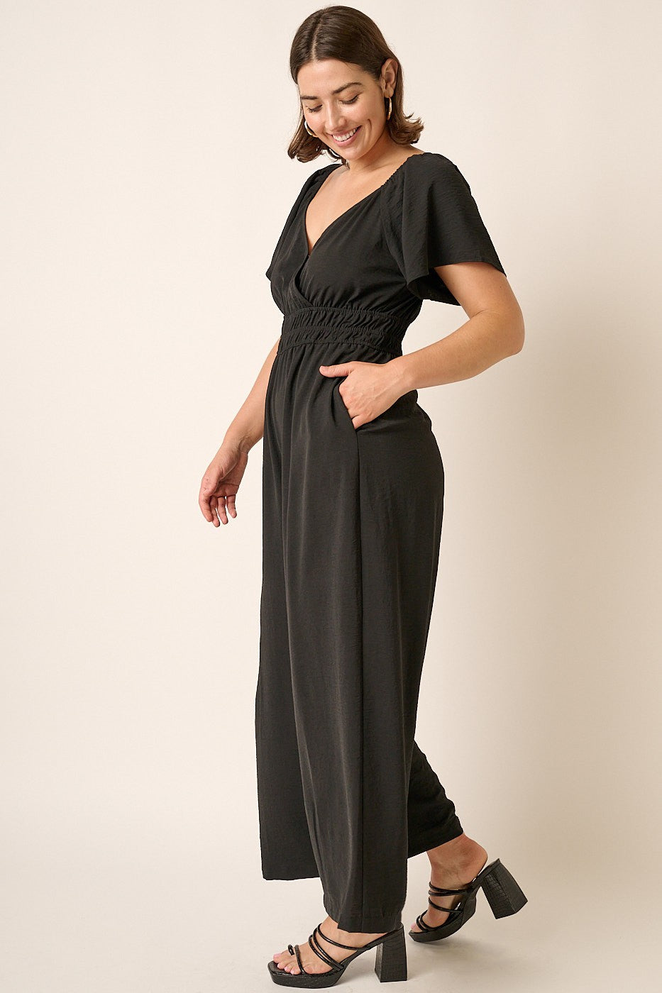 Curvy Elastic Detail Waist Jumpsuit