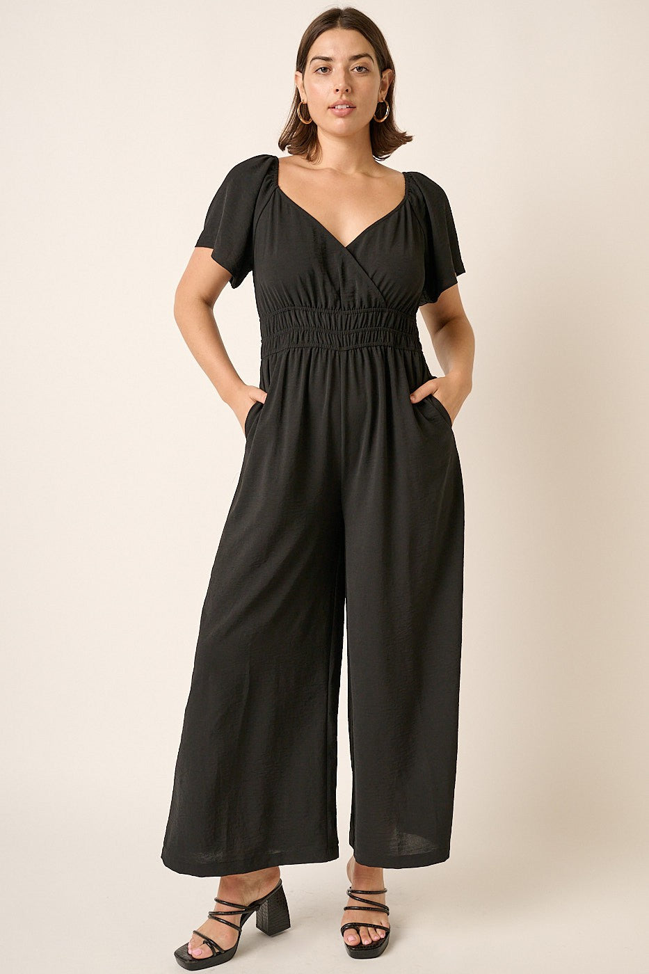 Curvy Elastic Detail Waist Jumpsuit