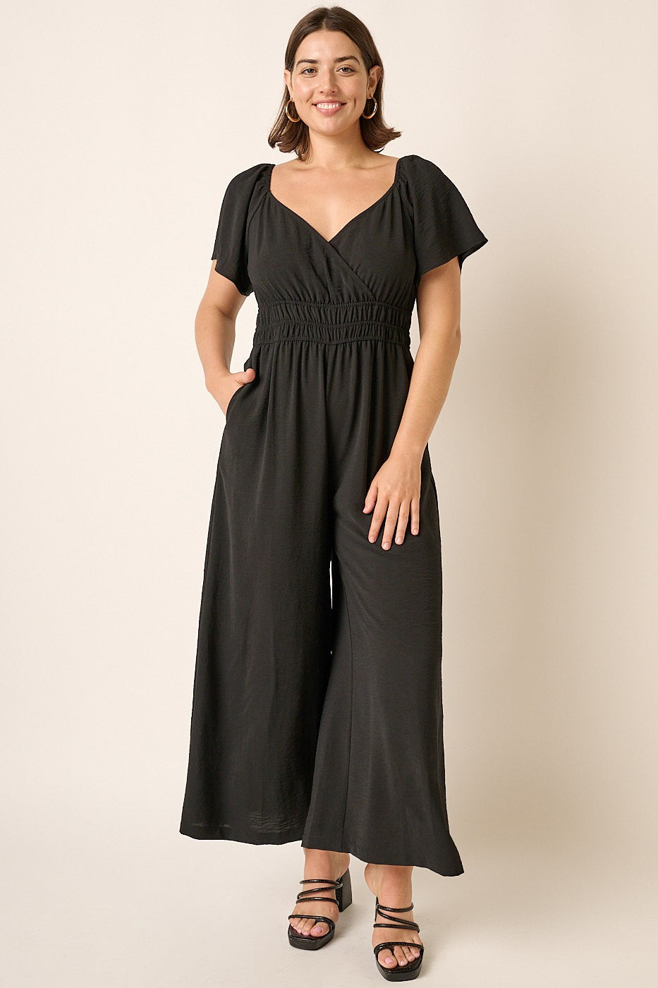 Curvy Elastic Detail Waist Jumpsuit