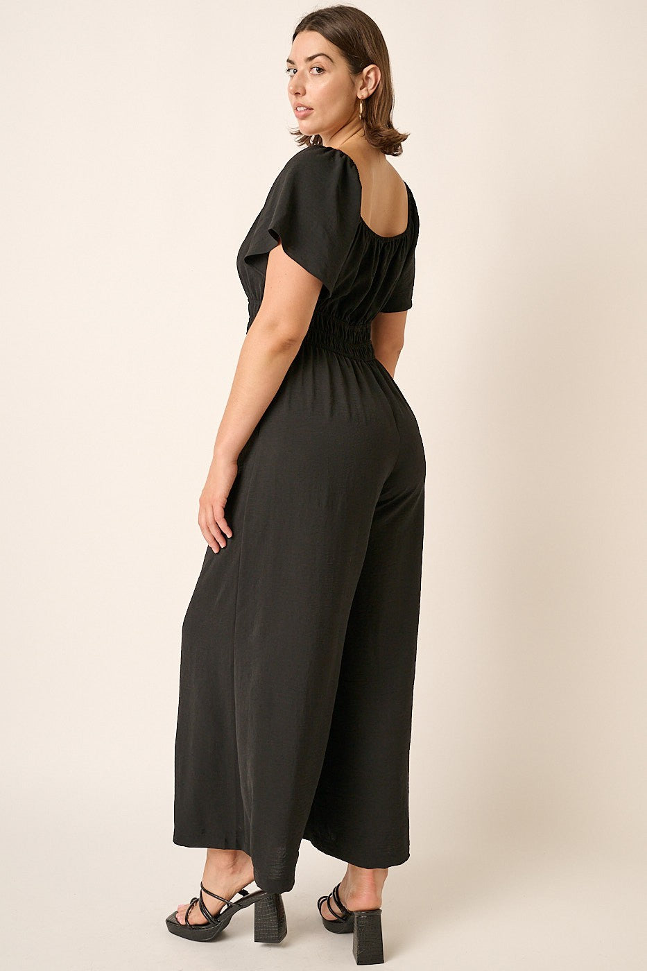 Curvy Elastic Detail Waist Jumpsuit