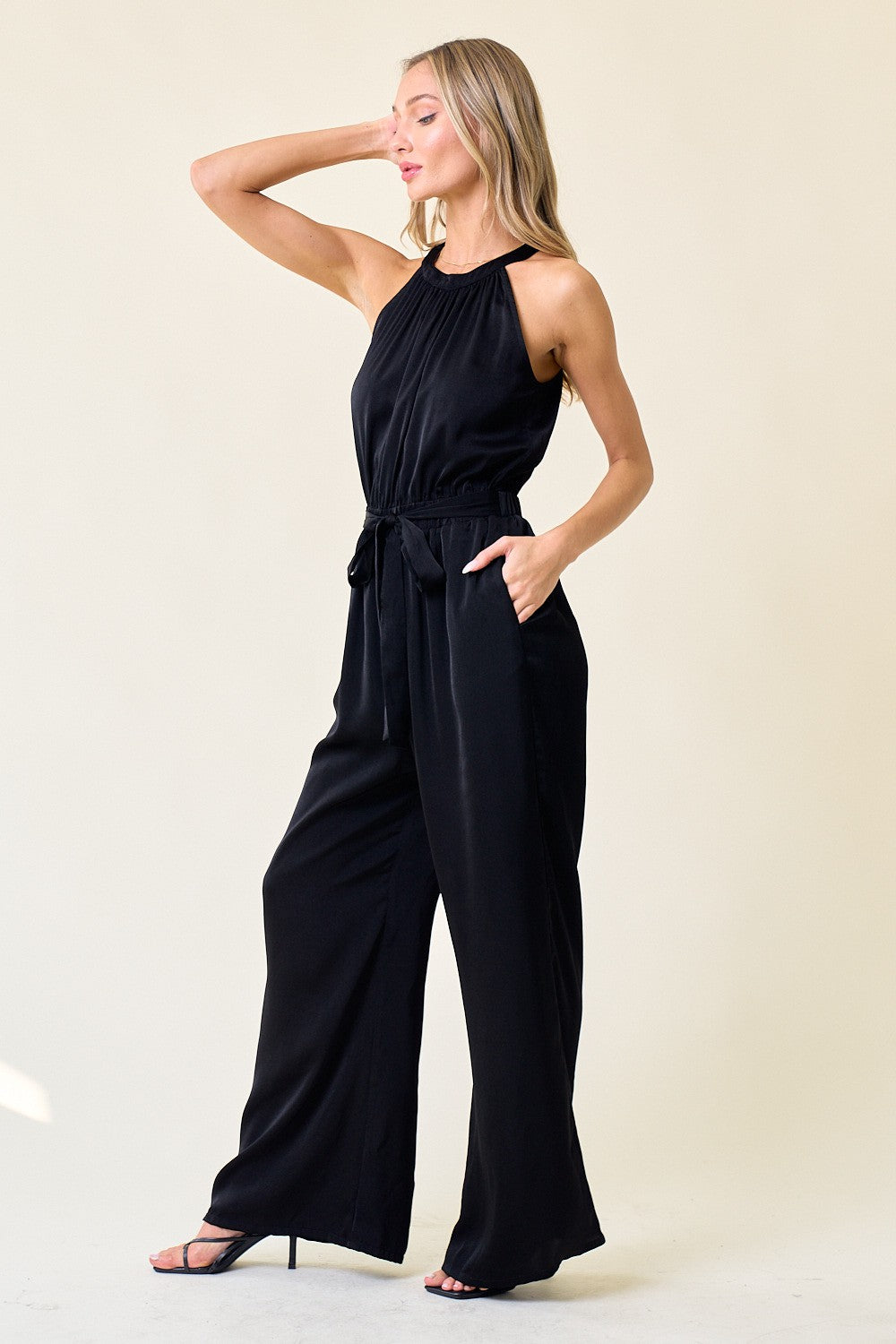 Halter Jumpsuit in Black
