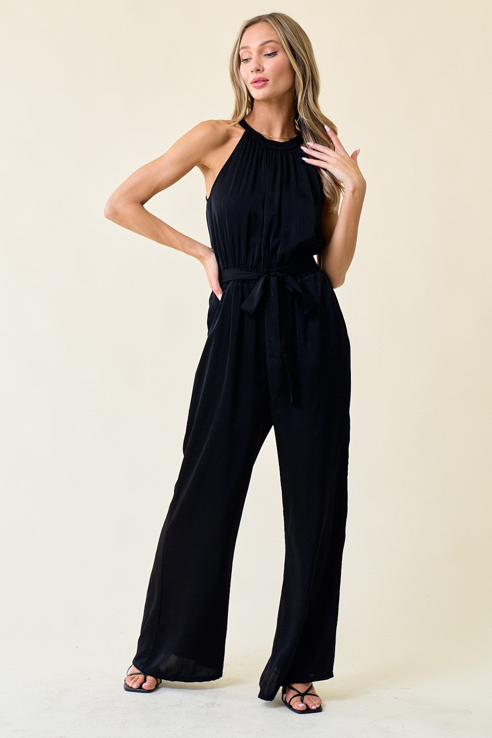 Halter Jumpsuit in Black