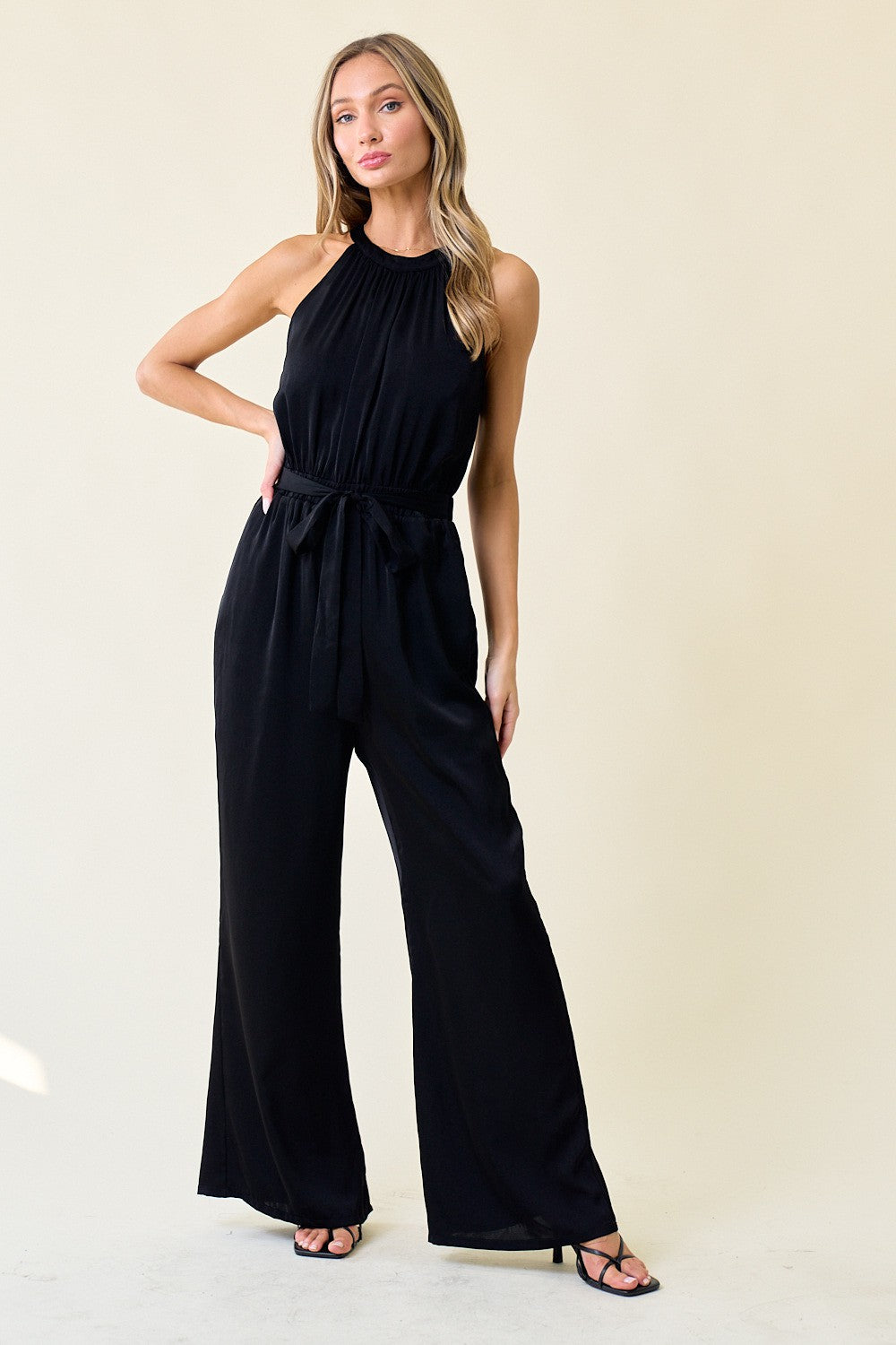 Halter Jumpsuit in Black