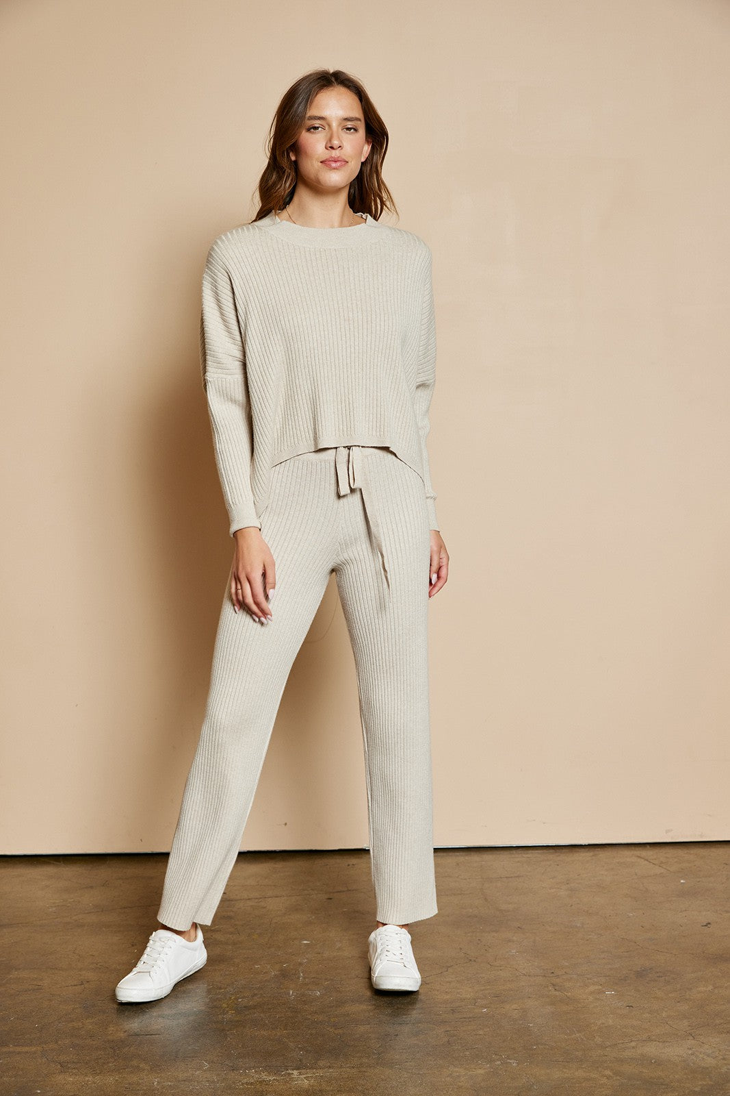 The Valerie Drawstring Pants in Warm Grey