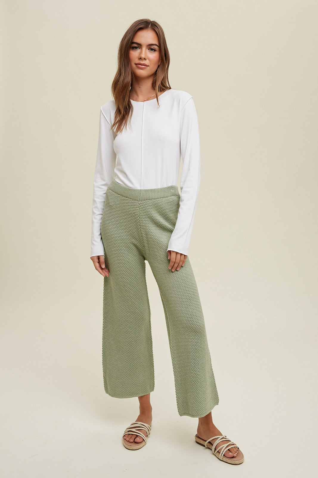 Reversible Stitch Top in Off White