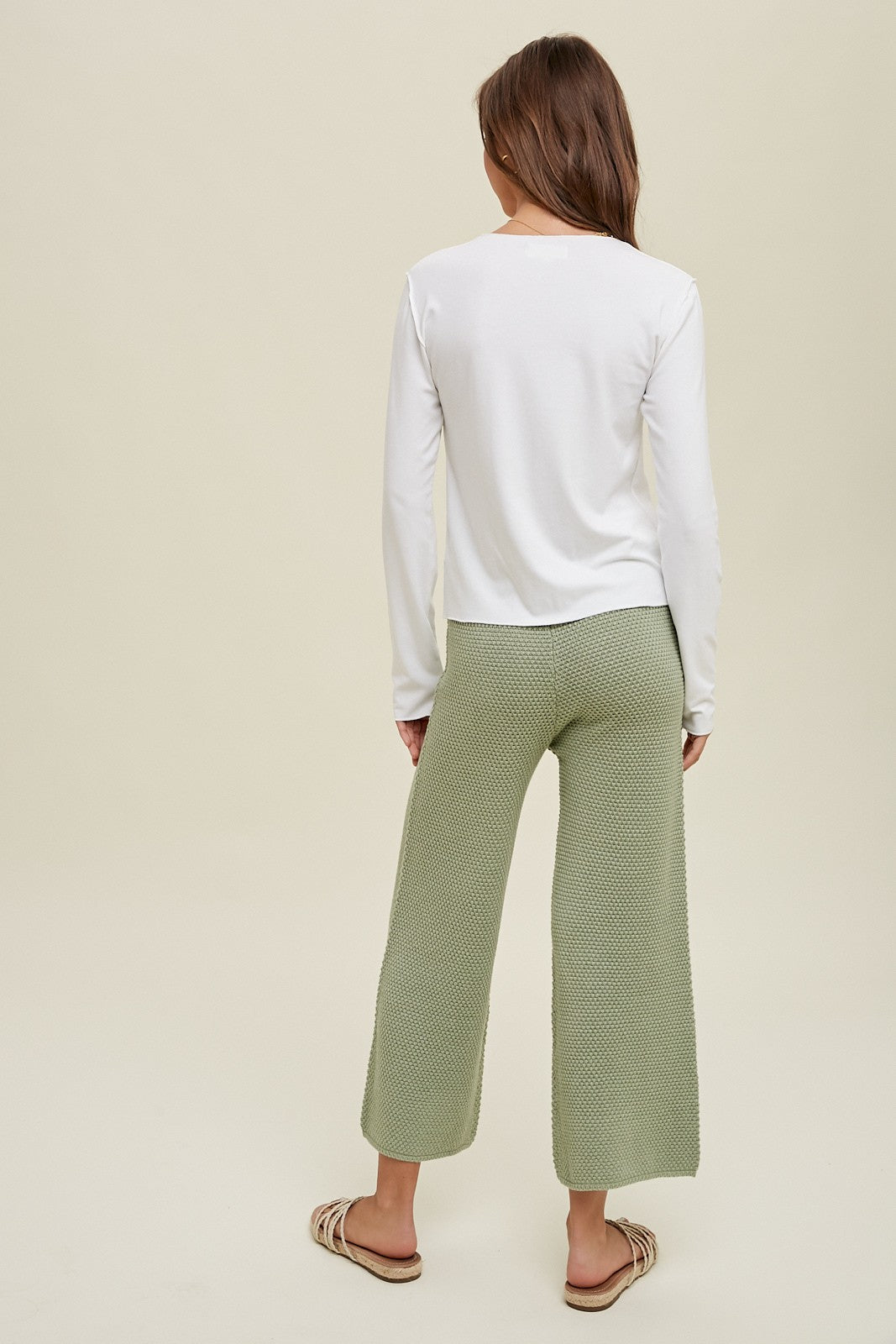 Reversible Stitch Top in Off White