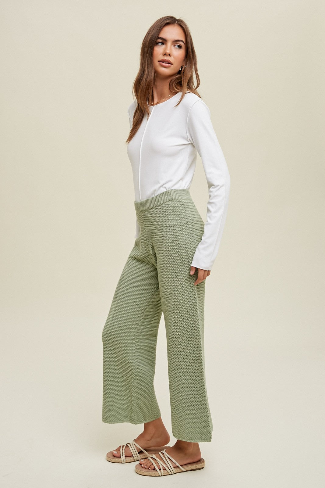 Reversible Stitch Top in Off White
