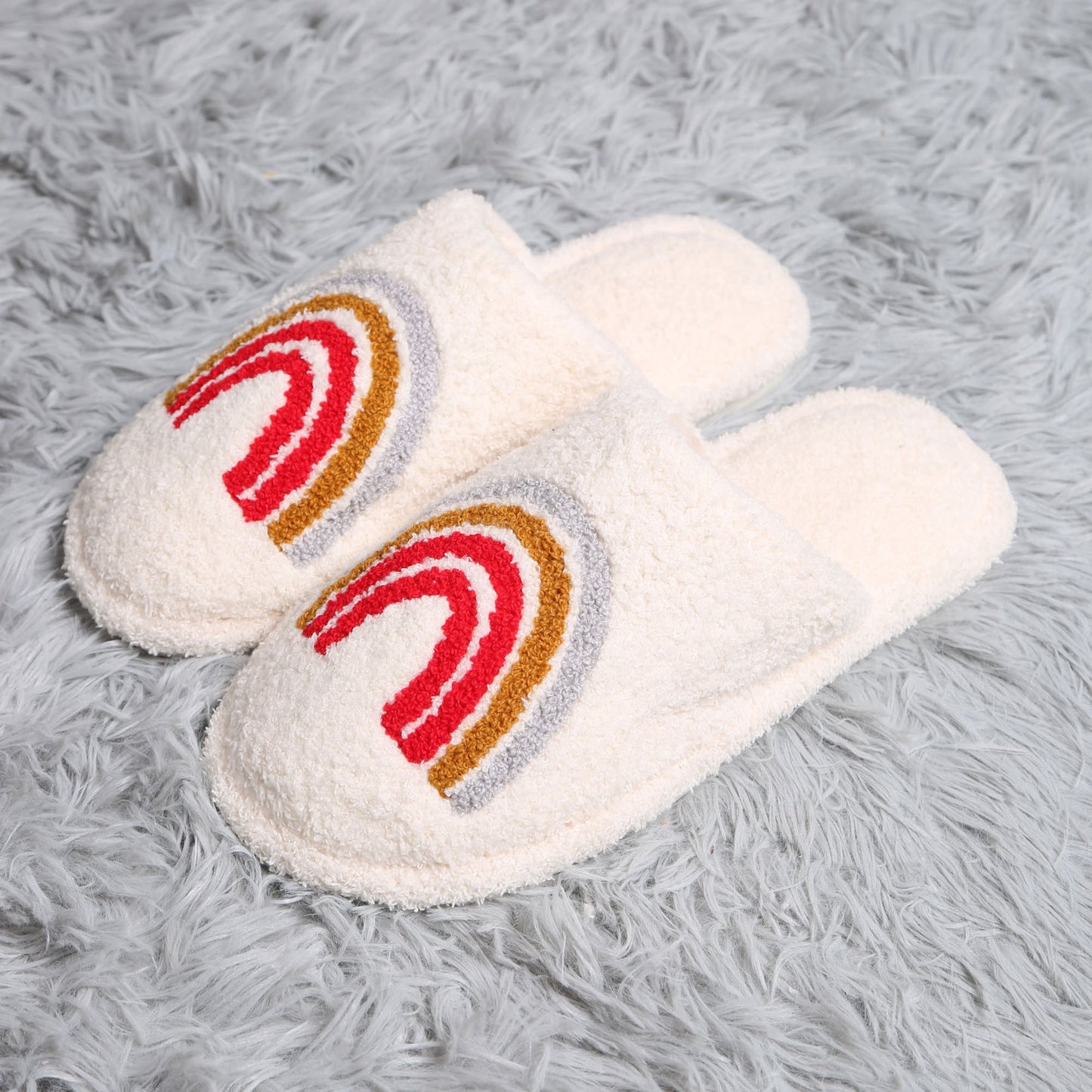 Rainbow Print Slippers