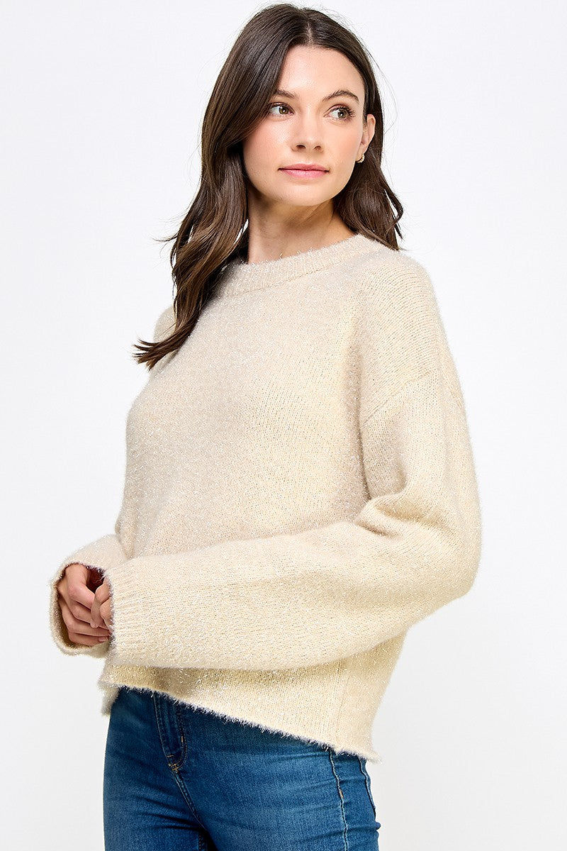 Metallic Eyelash Knit Sweater