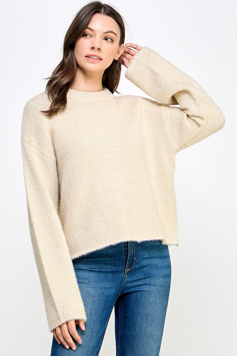 Metallic Eyelash Knit Sweater