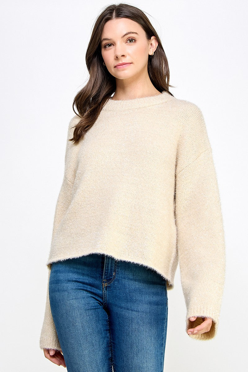 Metallic Eyelash Knit Sweater
