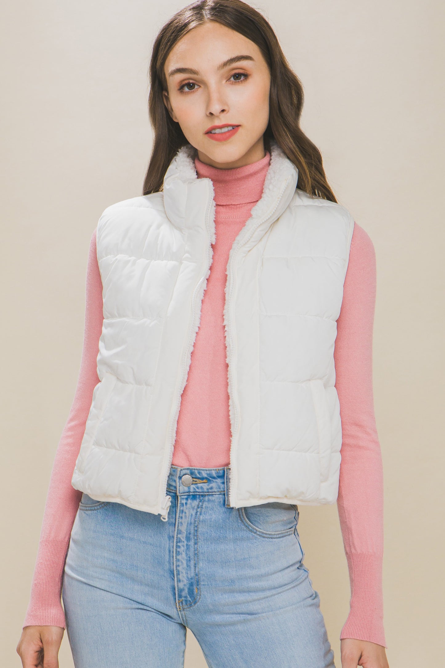 Reversible Sherpa Puffer Vest