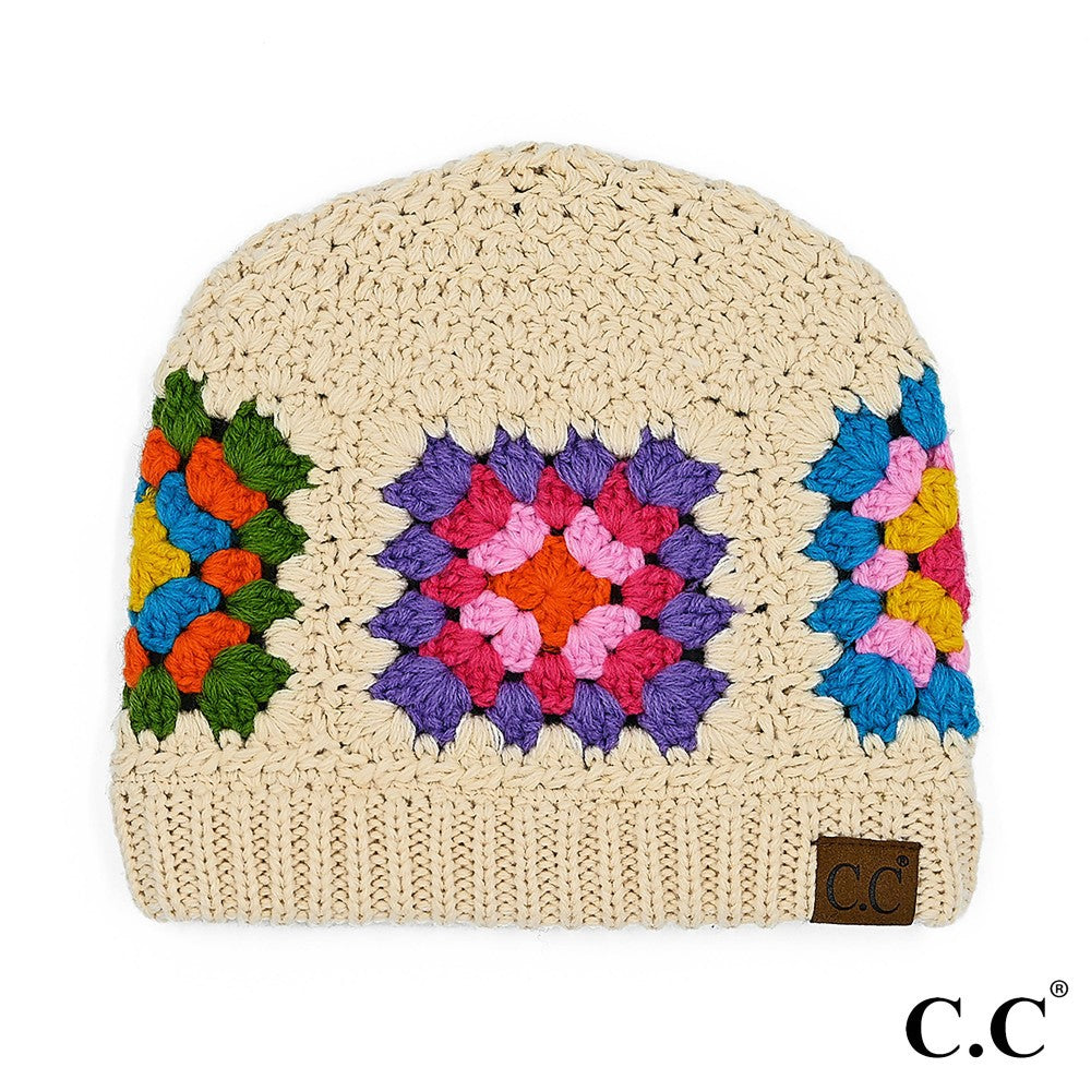 C.C Multi Color Hand Crochet Beanie