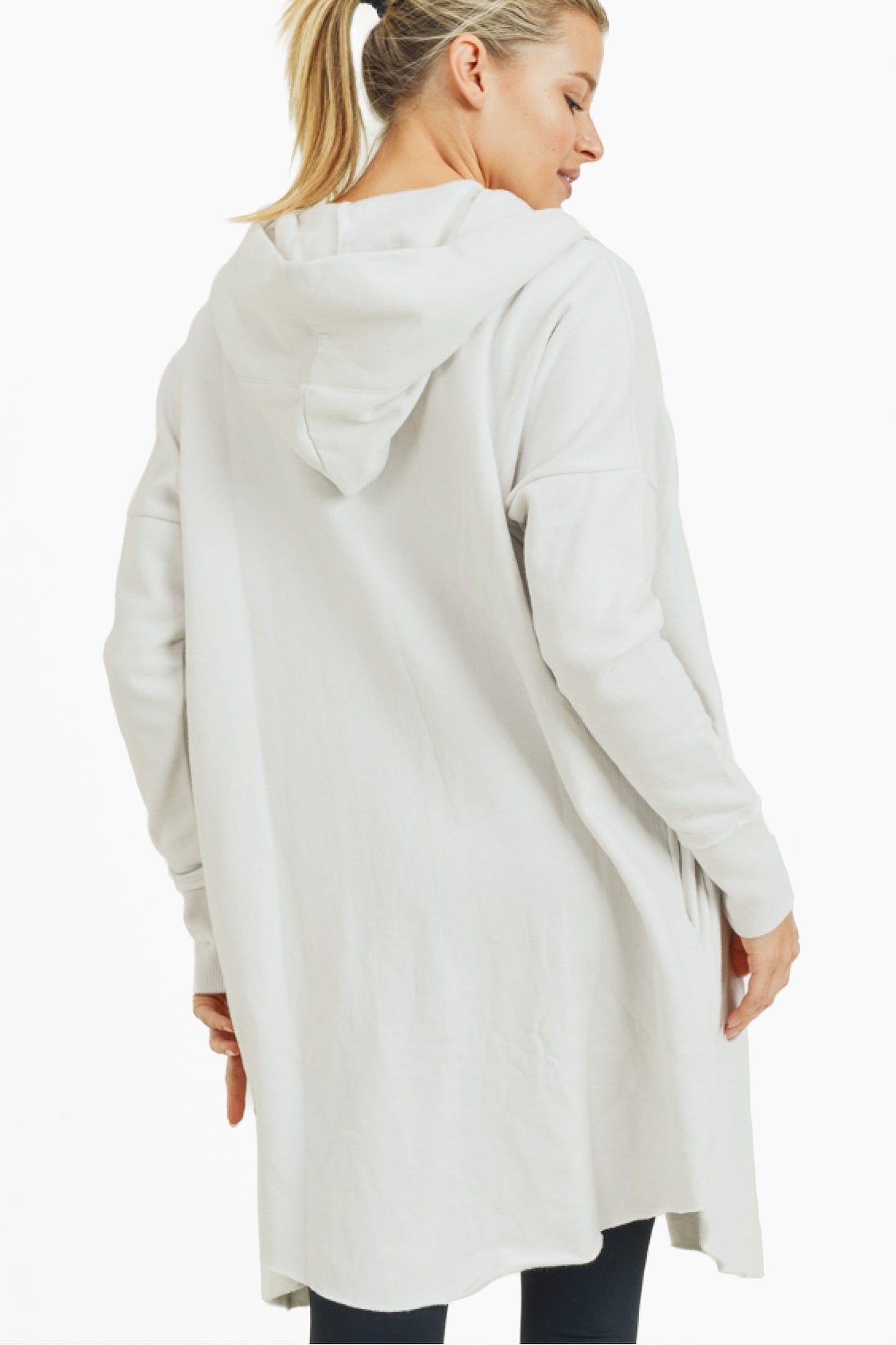 Zander Longline Hoodie Cardigan in Natural