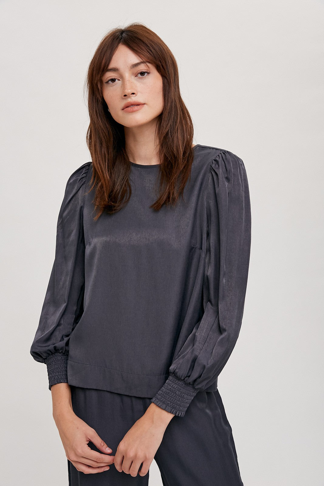 The Satin Cuff Detail Blouse