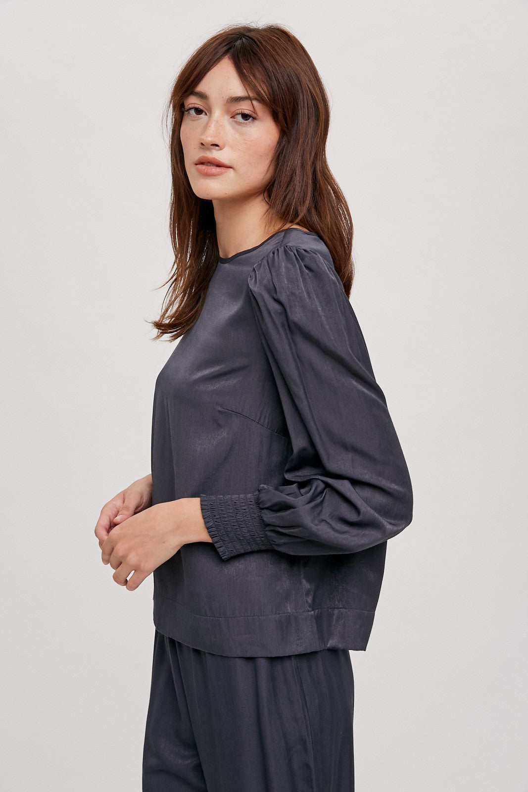 The Satin Cuff Detail Blouse