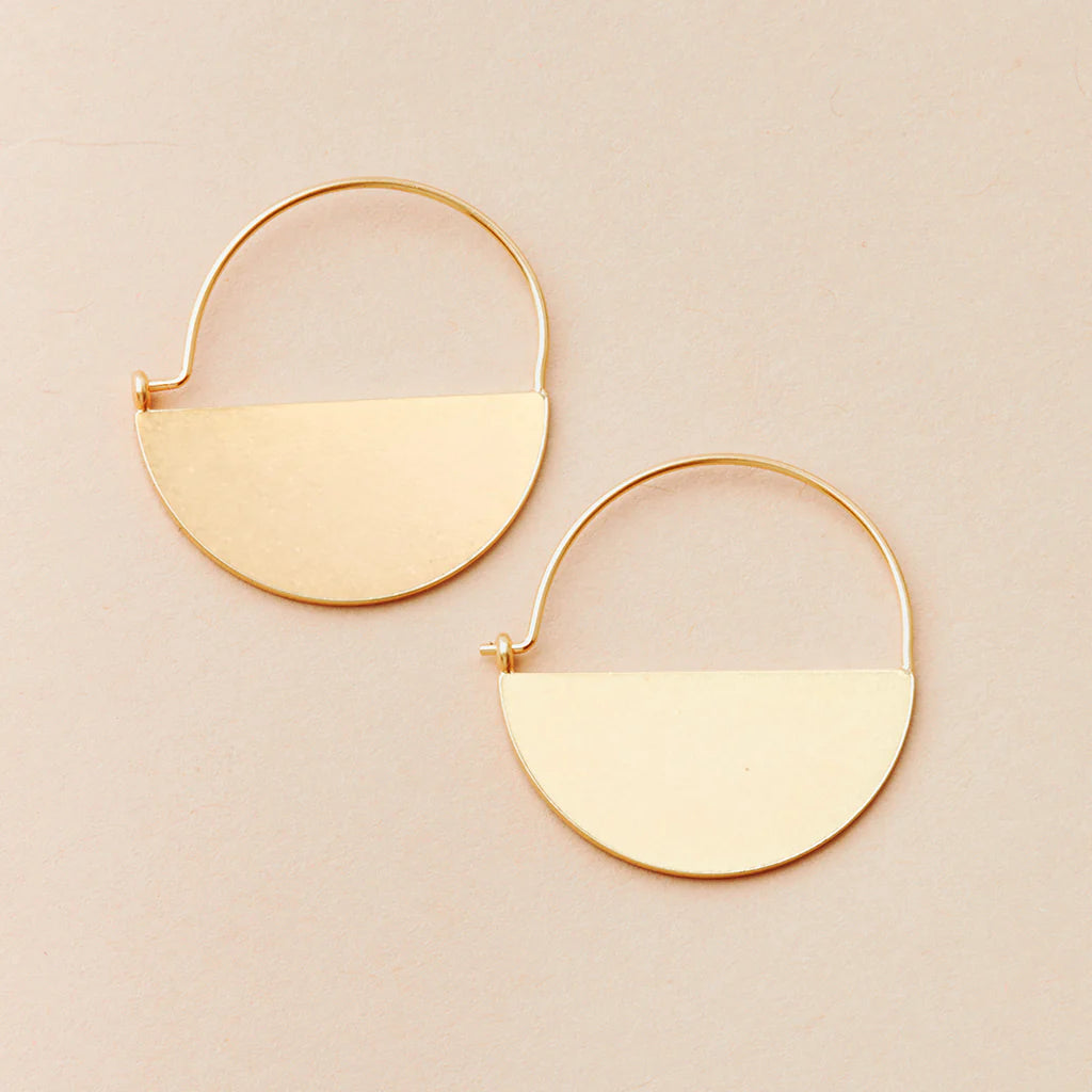 Lunar Hoop Gold Earrings