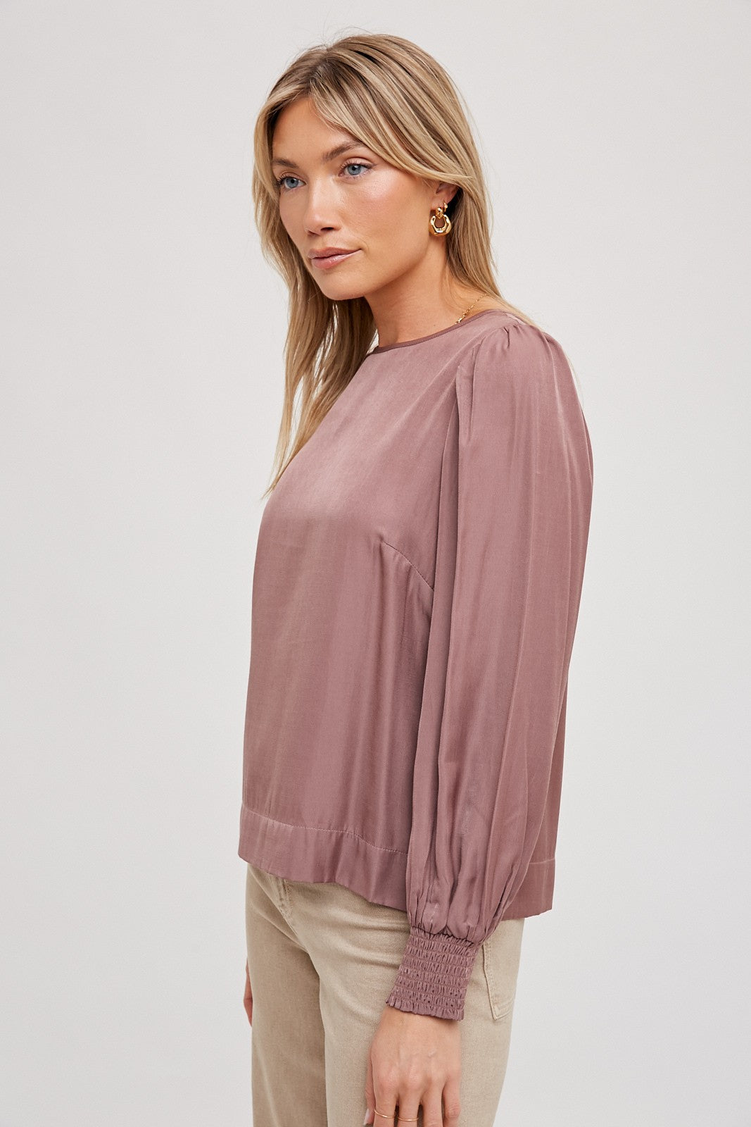The Satin Cuff Detail Blouse