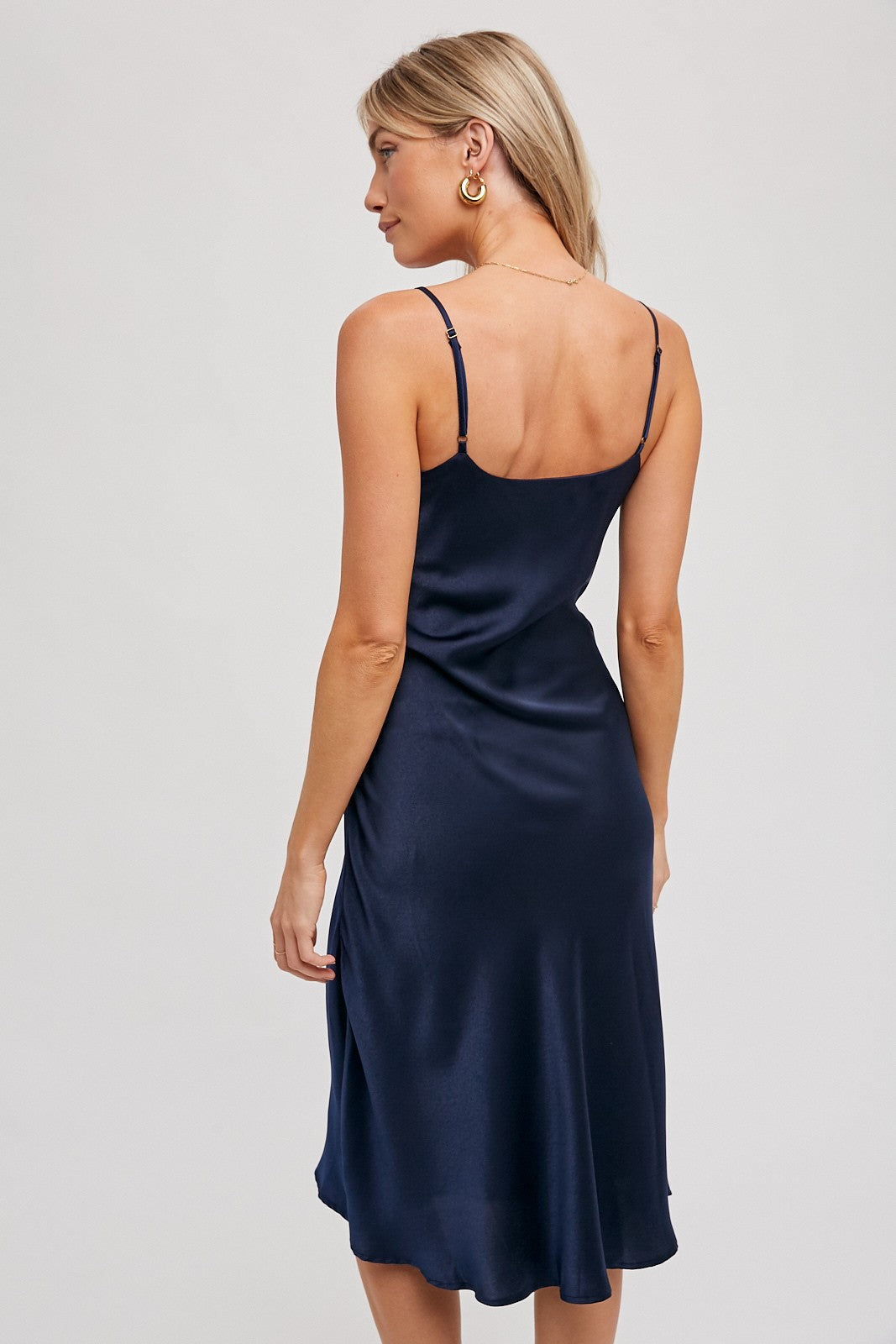 Satin Dress & Crop Tie Detail Top Set