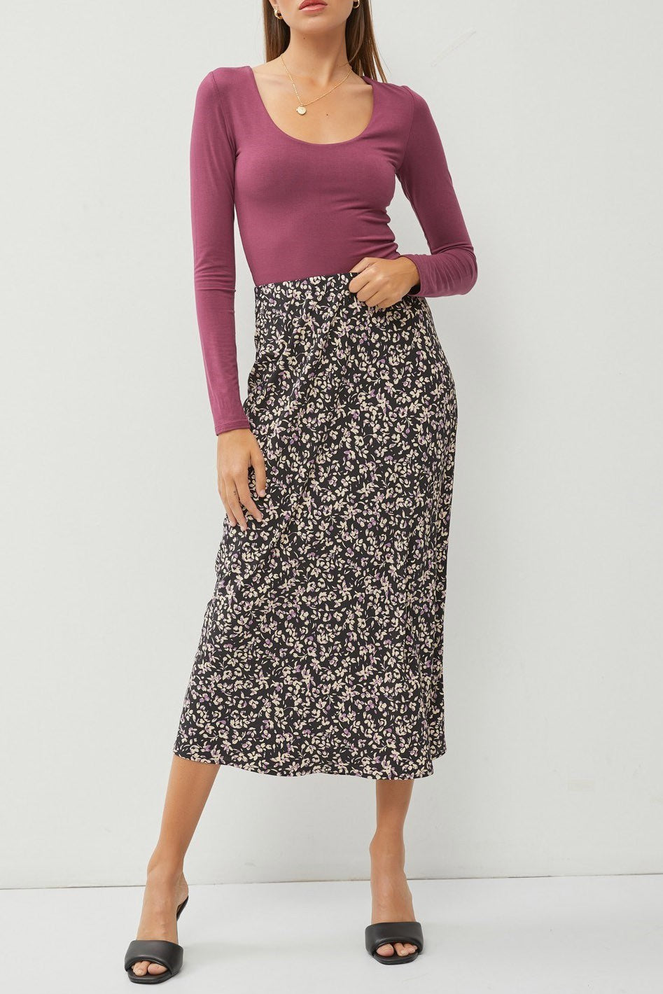 Midi Floral Skirt