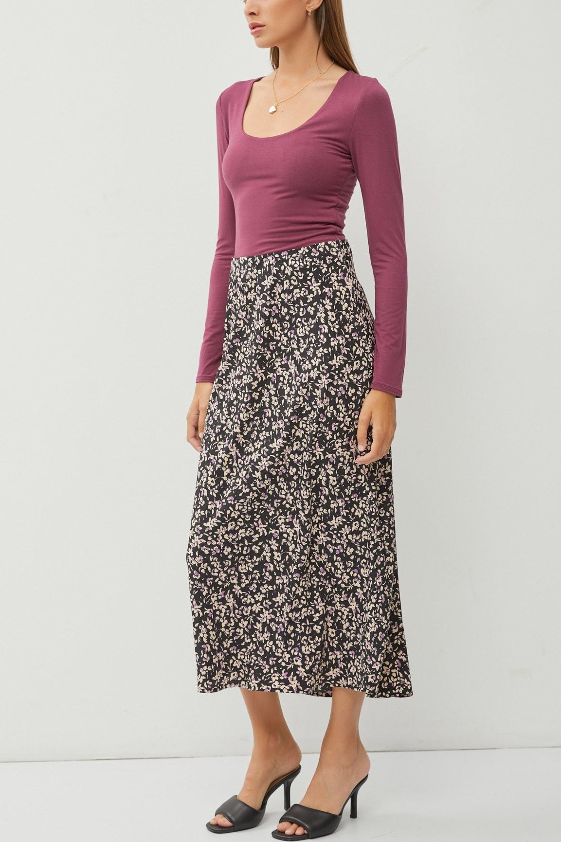 Midi Floral Skirt